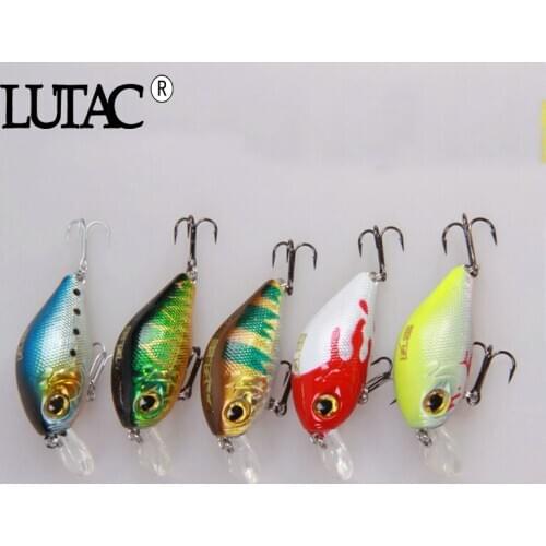 6pcs mixed color LUTAC mini crank fishing hard bait 45mm 7g floating hard bait stock abs plastic hard lure
