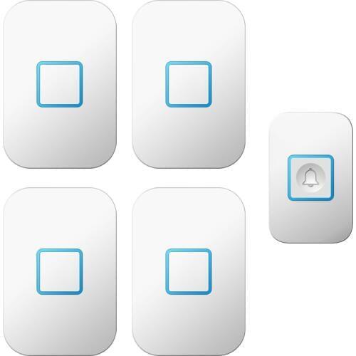 CACAZI Wireless Waterproof Doorbell 300M Remote Battery Radio Bell 1 Button 4 Receiver LED Smart House Doorbell Volume 110 DB