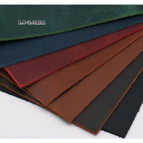 1.8~2.0mm Crazy Horse Skin Cowhide Leather Vegetable Tanned Leather Wax Leather Leather Retro Style For DIY Handmade Art Craft