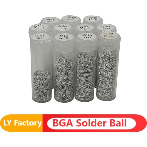 1PC 25K BGA solder ball 0.2 0.25 0.3 0.35 0.4 0.45 0.5 0.55 0.6 0.76mm leaded tin solder Ball for BGA reballing Stencils reapir