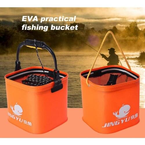 1 EVA fishing bucket folding portable foldable multifunctional fish live bait container for fishing general professional
