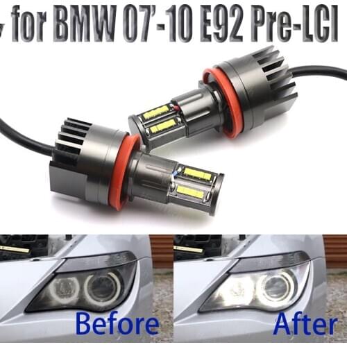 160W Bright White Color LED Angel Eye Halo Light H8 No Error for BMW 2007-2010 3 Series E92 Coupe (Pre-LCI)