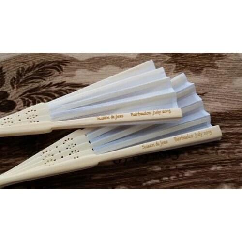 30pcs per lot personalized text or logo sandalwood folding silk hand fans wedding party giveaways favours fan with organza bag