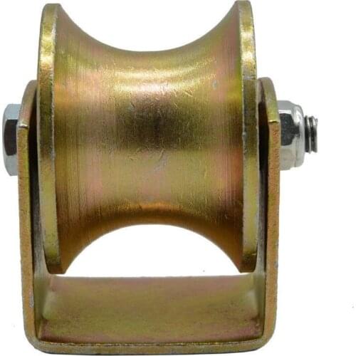 Free shipping lifting tool wheel 50mm U-shaped steel tube rail track bearing fixed pulley load sheave repari hardware