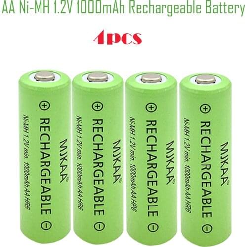 Quality Goods AA 4pcs 2A 1000mAh 1.2V Ni MH Rechargeable Batteries Pre Charged Ni MH Rechargeable Batteries for Toys 2A