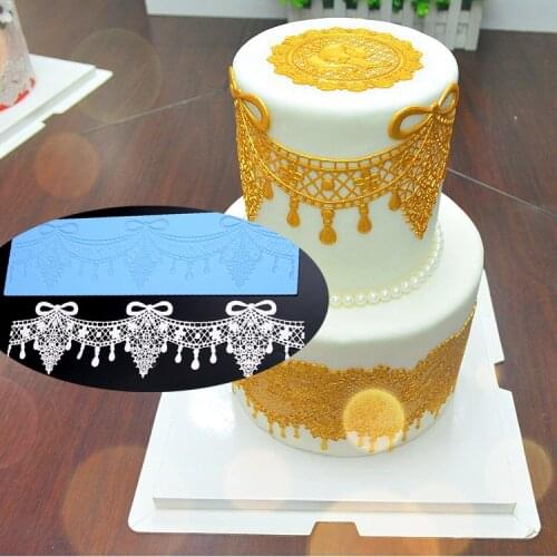 Large sugar lace mat Fondant cake lace mould decoration for wedding cake DIY edible sugar lace tools