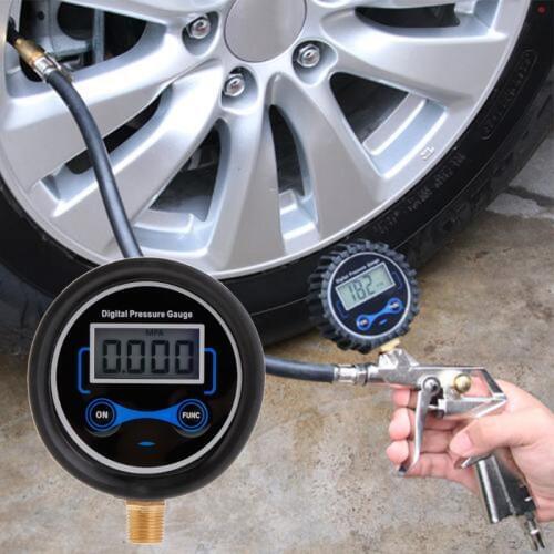 Digital Tire Pressure Gauge Car Bike Motorcycle Tyre Tester Air PSI Meter 1/8NPT J6PC