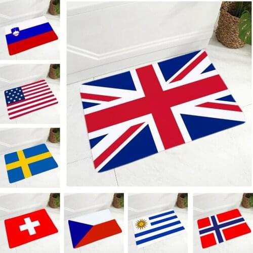 National Flag 25 style Carpet Decor Geometric Floor Door Mat Super Soft Flannel Non-Slip Doormat for Kitchen Bedroom 40x60cm