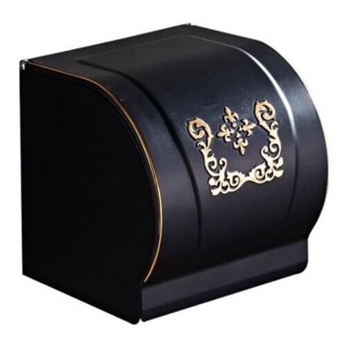 Space Aluminum Roll Paper Holder Wall Mount Toilet Paper Holder with Phone Shelf Bathroom Fixture Bathroom Accessories