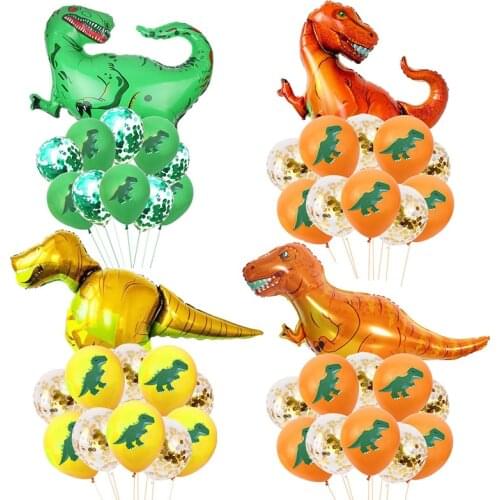 Kids Birthday Party Animal Balloons Paper Garland Dinosaur Party Jungle Safari Party Tropical Palm Leaves Zoo Party Supplies