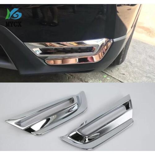 For Honda CR-V CRV 2017 2018 2019 ABS Chrome Front Fog Light Lamp Cover Lamp Trims Bezel Decoration Sticker 2Pcs Car Styling