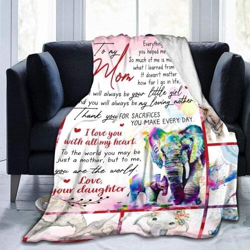 To Mom Flannel Blankets Birthdays Gift Mothers Day Soft Lightweight Fuzzy Plush Cozy Throw Blankets for Mom Couch Bed Blanket