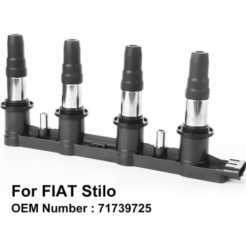 COWTOTAL Ignition Coil for FIAT Stilo Engine Code 1596ccm 103HP 76KW (Petrol) 1.6L OEM 71739725 ( Pack of 4 )