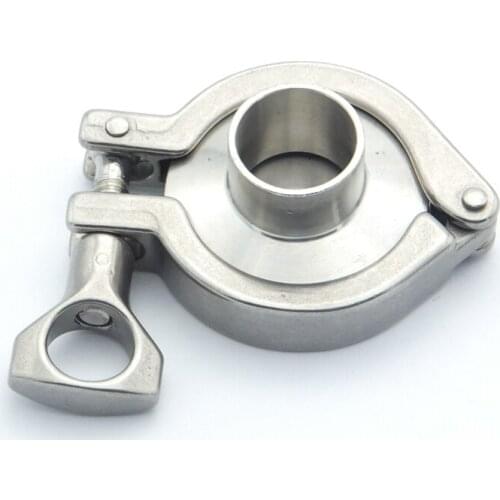 304 Stainless Steel Sanitary Pipe Fitting Set 19mm Pipe OD Sanitary Weld Ferrule + 1.5" Tri Clamp + Silicon Gasket + End Cap