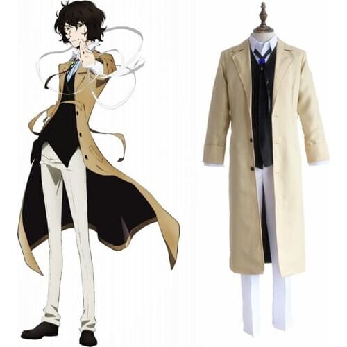Anime Bungo Stray Dogs Costumes Dazai Osamu Uniform Cosplay Costumes Halloween Carnival Party Cosplay Costume Stray Dogs Cosplay