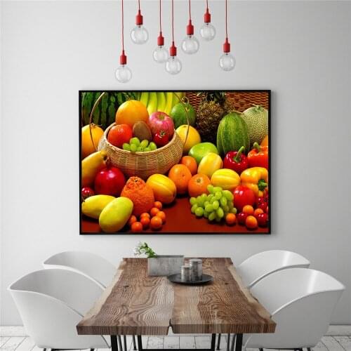 Colorful Fresh Fruits Wall Art Posters and Prints Modern Food Canvas Painting Kitchen Dinner Room Decor Pictures Living Room