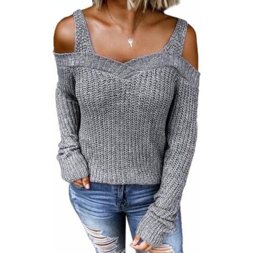 Женские пуловеры с открытыми плечами MOONBIFFY China At AliExpress