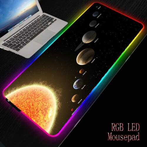MRGBEST Space Earth RGB Computer Gaming Mouse Pad Gamer Mause Pad Large Mouse Mat XXL Backlit Mat Desk Mauspad with Backlight