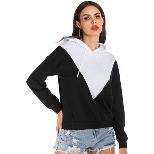 Ymwmhu New Arrival Autumn Women Hoodies White and Black Fashion Hooded Sweatshirts Loose Casual Ladies Hoody Korean Clothing