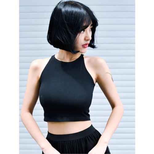 Solid Color Anti Sweat Fitness Top Sport Bra Sleeveless Cropped Tops Fitness Running Top Short Vest Camisole Women Yoga Top