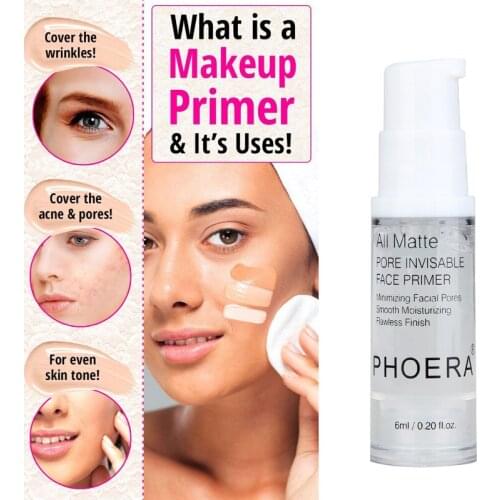 PHOERA 6ml Makeup Base Primer Liquid Face Pore Hydrating Oil Control Lasting Moisturizing Whitening Cosmetic Drop Shipping TSLM1