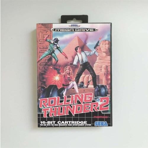 Rolling Thunder 2 - EUR Cover With Retail Box 16 Bit MD Game Card for Megadrive Genesis Video Game Console