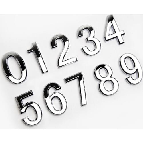 3D Numeral Door Plaque Self-adhesive Digits House Address Number Eco-Friendly Modern Plated Numbers Home Decoration Supplies