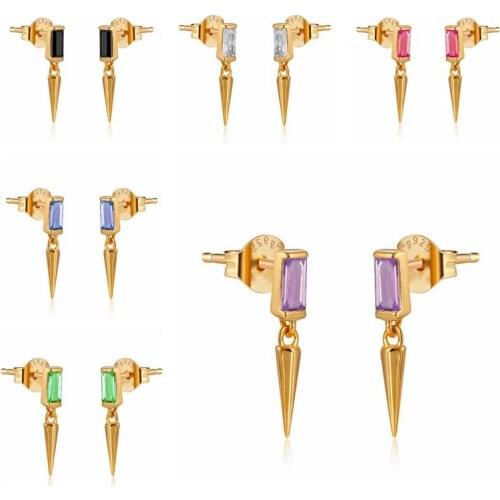 Geometric Cone Stud Earrings for Women Unique Earrings 925 Sterling Silver Ear Needle Earrings Birthday Gifts Exquisite Jewelry