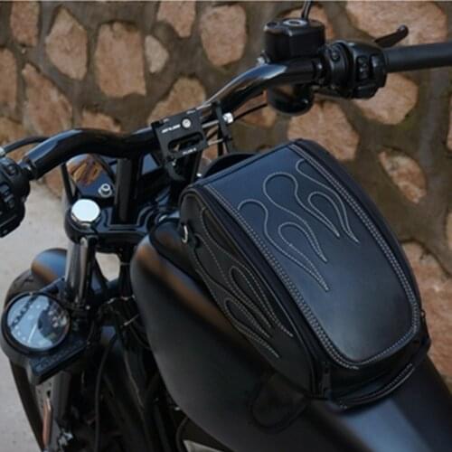 Handmade PU Toolkit Bag Leather Motorcycle Tank Cover Panel Bag Diamond Black Professional Durable Premium