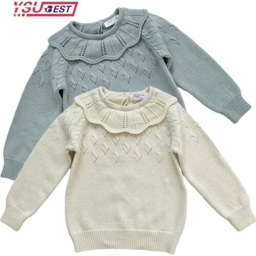 Baby Sweater Girl Winter Long Sleeve Warm Spring Knitted Baby Girls Sweater Girls Pullover Top Ruffle Sweater Princess Clothes