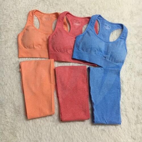 2021 Tops Women Sports Underwear High Waist Sexy Tights Yoga Set 2pcs Tank Top 12 Colors Fitness Pants Elastic Fitness Pants