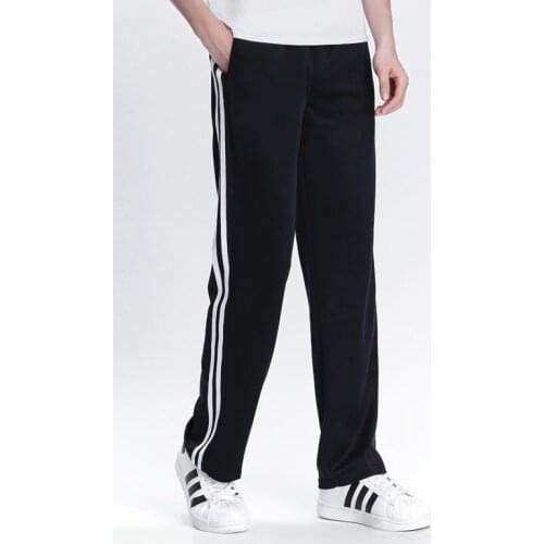 2021 Spring Summer Mens Casual Sweatpants Men Basic Trousers Tracksuit Side Stripe Slim Breathable Sportswear Track Pants