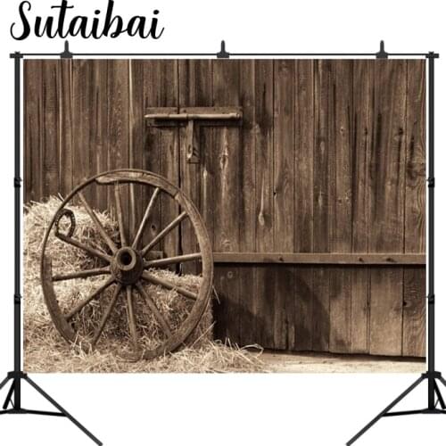 Vintage Farmhouse Barn Photography Background Hay Bale Backdrop Old Hub Haystack Wheel Boss Kid Baby Infant Cowboy Photo Studio