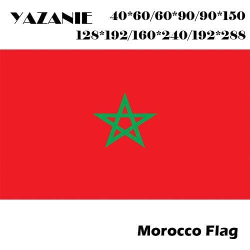 YAZANIE 60*90cm/90*150cm/120*180cm/160*240cm Morocco Banner Hanging National Custom Flag Large Flying Flag for World Football