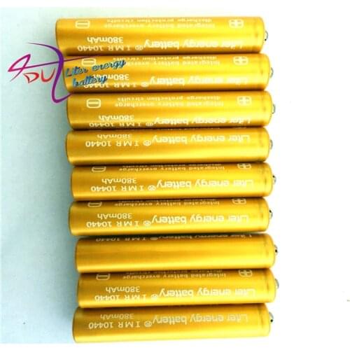20pcs Liter energy battery 3.7V 380mAh High Capacity 10440 Li-ion Rechargeable Battery AAA Battery for LED Flashlights Headlamps