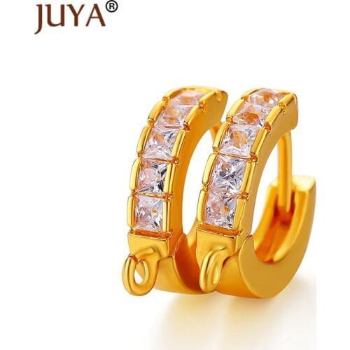 3 Pairs Luxury Earwire AAA Cubic Zirconia CZ Earring Hooks For Jewelry Making Round Earrings clasps DIY Earrings Accessories