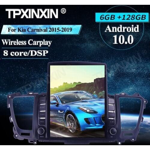 For Kia Carnival 2015-2019 Tesla Screen 128G Android 10.0 Car Multimedia Player Headunit Audio Radio Navigtion Wireless Carplay