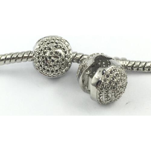 Openwork Clips Locks Beads Round Stopped Safty European Beads Charms Bracelets&Bangles Necklace DIY Jewelry