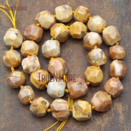 Best Seller Faceted Nugget Beads Yellow Dragon Agates Beads 12mm BE15613