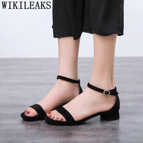 Chunky Heels Women Sandals Mary Jane Shoes Ladies High Heels Sandals Women Fashion Low Heels Designer Shoes Summer Sandals 2020