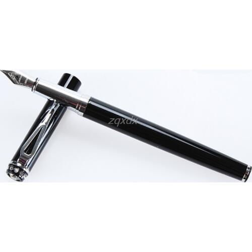 Black Roller Ball Pen Luxury Silver Clip Diamond Pen Material Escolar Kawaii School Supplies 13.6*1.2cm Whosale&Dropship