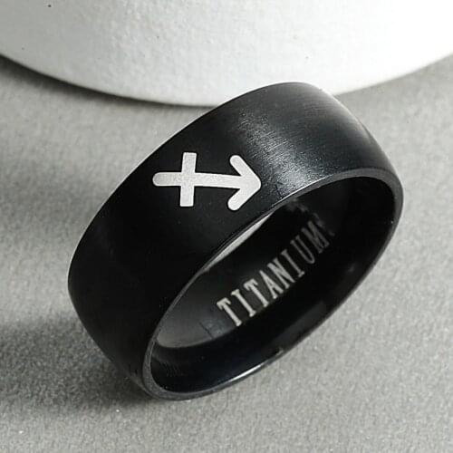 12 Zodiac Ring Sagittarius Taurus Gemini Cancer Virgo Libra Scorpius Leo Cancer Capricornus Attack on Titan Black Rings Jewelry