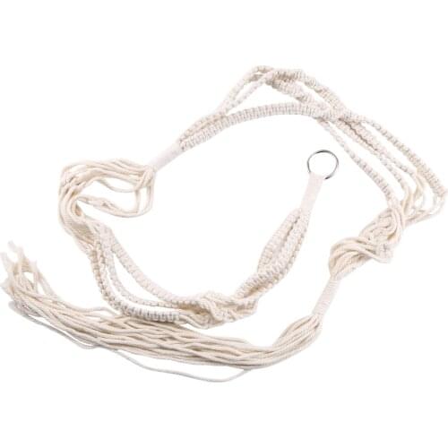 Macrame Double Plant Hanger Indoor Outdoor 2 Tier Hanging Planter Cotton Rope 4 Legs 67 inch