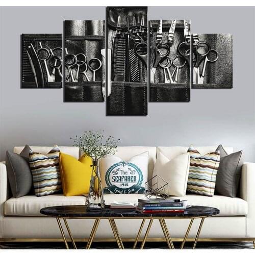 Unframed 5 Panel Beauty Hair Salon Haircut Hairdresser Pictures Wall Art Home Decor Posters Canvas for Living Room Paintings