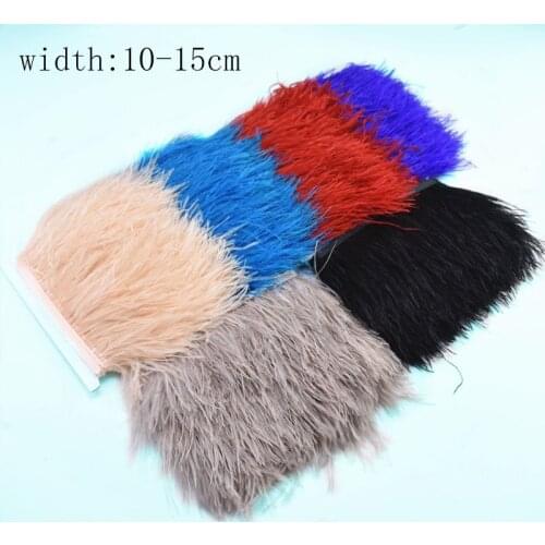 5/10 Meters 10-15cm Natural Plume Fluffy Ostrich Feathers Trims Fringe Home Jewelry DIY Feather Ribbon For Crafts Clothing Decor