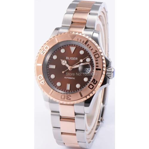 40mm BLIGER Wristwatches Luminous Ceramic Bezel sapphire automatic mens watch