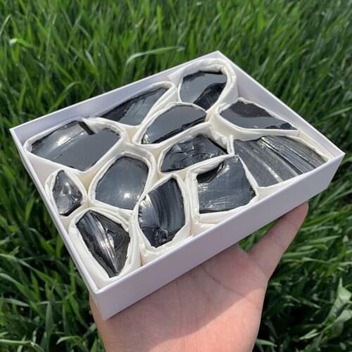 1 box Black obsidian Natural Stone Chakra Healing Stones Crystal Gemstone Rough Rock Mineral Specimen Stone Home Decor chakras