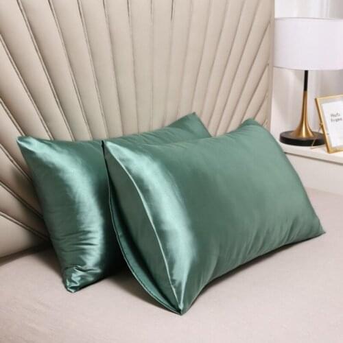 48x74cm Envelope Pillowcase For Bed Pure Emulation Silk Satin Pillowcase Summer Cool Smooth Single Pillow Covers 2/4/6pcs