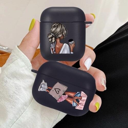 Newest Soft TPU Case For AirPods 2 1 TPU Wireless Bluetooth Earphone Box Earring Beauties Girl Cover For Airpods Pro 3 Pod Bag
