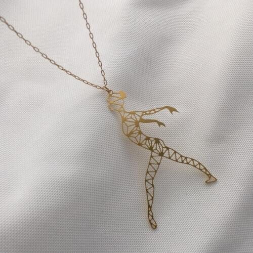 Wholesale Gold Silver Geometric Dancer Necklace Geometric Ballerinas Women Necklaces Geometric Accessories Geometric Jewelry